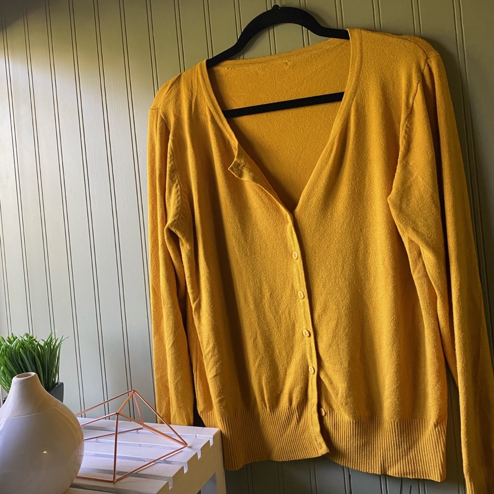 Loft cardigan in canary yellow
